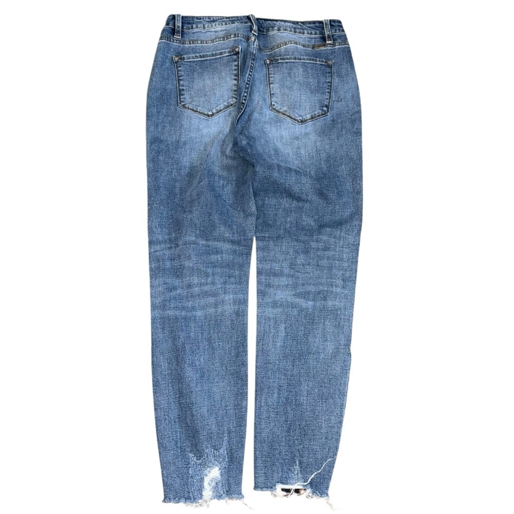 NWOT KanCan Distressed Skinny Cropped Jeans Womens 13/30 Raw Hem Stretch Denim - Picture 3 of 8